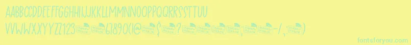 Rearview Mirror DEMO Font – Green Fonts on Yellow Background
