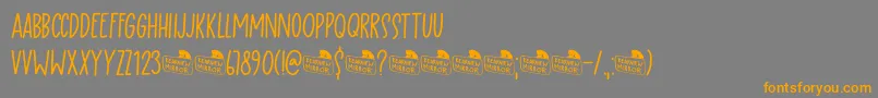 フォントRearview Mirror DEMO – オレンジの文字は灰色の背景にあります。