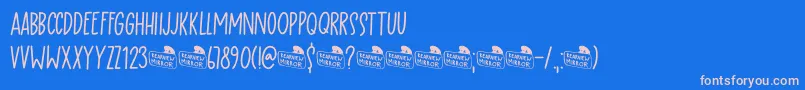 Шрифт Rearview Mirror DEMO – розовые шрифты на синем фоне