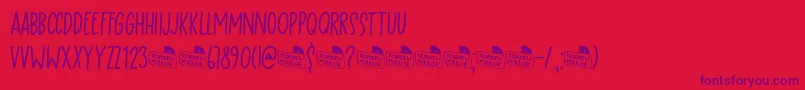 Rearview Mirror DEMO Font – Purple Fonts on Red Background