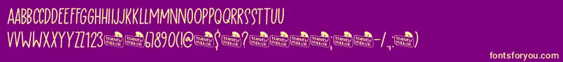 Fonte Rearview Mirror DEMO – fontes amarelas em um fundo roxo