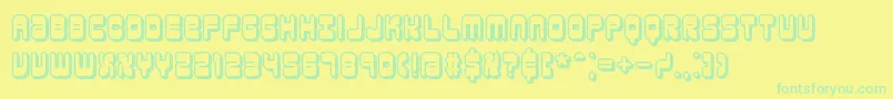 フォントreasonsh – 黄色い背景に緑の文字