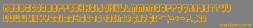 フォントreasonsh – オレンジの文字は灰色の背景にあります。