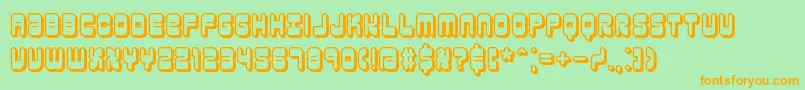 reasonsh-Schriftart – Orangefarbene Schriften auf grünem Hintergrund