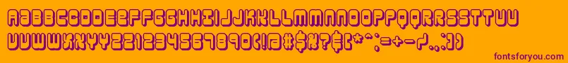 reasonsh-Schriftart – Violette Schriften auf orangefarbenem Hintergrund