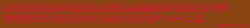 フォントreasonsh – 赤い文字が茶色の背景にあります。