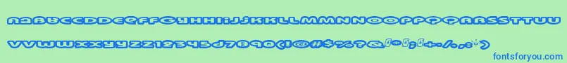 Шрифт Swinkydad – синие шрифты на зелёном фоне