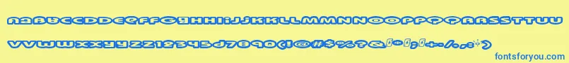 Swinkydad-fontti – siniset fontit keltaisella taustalla