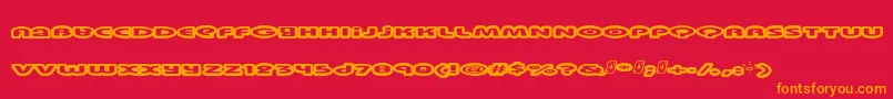 Swinkydad-Schriftart – Orangefarbene Schriften auf rotem Hintergrund