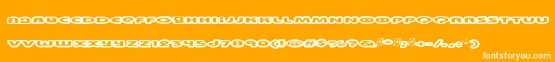 Swinkydad-Schriftart – Weiße Schriften auf orangefarbenem Hintergrund