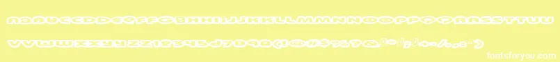 Swinkydad-fontti – valkoiset fontit keltaisella taustalla