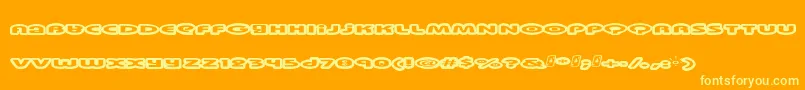 Swinkydad-Schriftart – Gelbe Schriften auf orangefarbenem Hintergrund