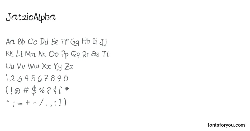 JatzioAlpha-fontti – aakkoset, numerot, erikoismerkit