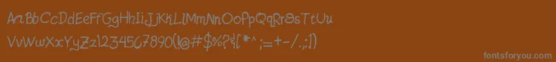 フォントJatzioAlpha – 茶色の背景に灰色の文字