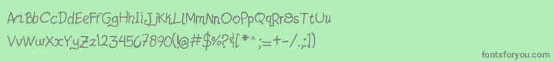 JatzioAlpha Font – Gray Fonts on Green Background