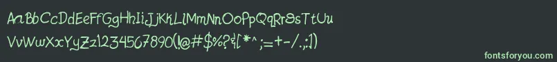 フォントJatzioAlpha – 黒い背景に緑の文字