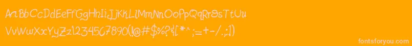 フォントJatzioAlpha – オレンジの背景にピンクのフォント