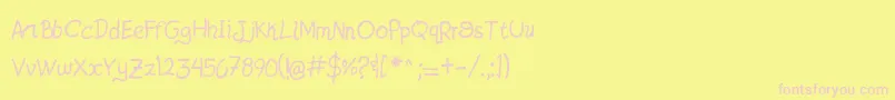 JatzioAlpha Font – Pink Fonts on Yellow Background