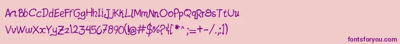 JatzioAlpha Font – Purple Fonts on Pink Background