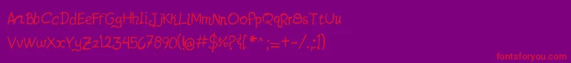 フォントJatzioAlpha – 紫の背景に赤い文字