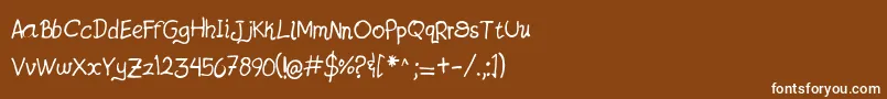フォントJatzioAlpha – 茶色の背景に白い文字