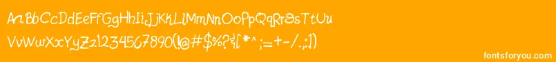 フォントJatzioAlpha – オレンジの背景に白い文字