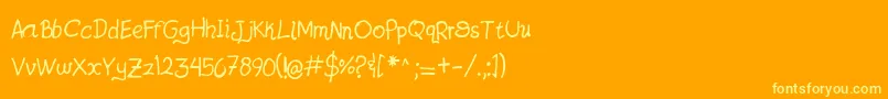 JatzioAlpha Font – Yellow Fonts on Orange Background
