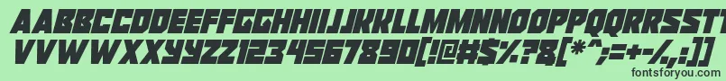 Шрифт Reavers Italic – чёрные шрифты на зелёном фоне