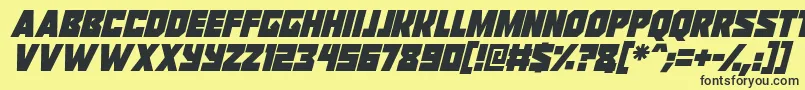 Czcionka Reavers Italic – czarne czcionki na żółtym tle