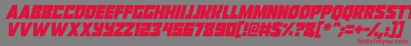 Reavers Italic-Schriftart – Rote Schriften auf grauem Hintergrund