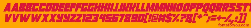 Reavers Italic-Schriftart – Rote Schriften auf orangefarbenem Hintergrund