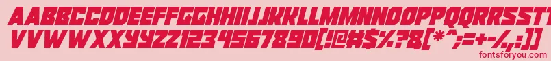 Шрифт Reavers Italic – красные шрифты на розовом фоне