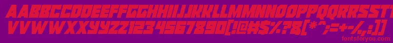 Reavers Italic Font – Red Fonts on Purple Background