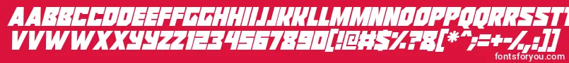 Reavers Italic Font – White Fonts on Red Background