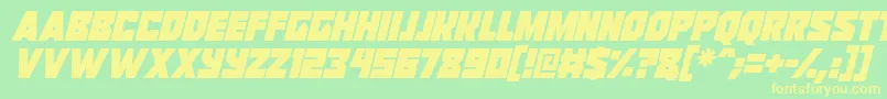 Czcionka Reavers Italic – żółte czcionki na zielonym tle