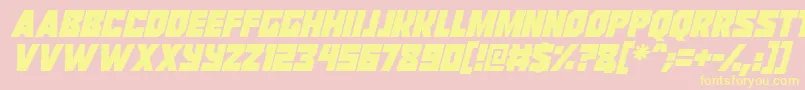 Police Reavers Italic – polices jaunes sur fond rose