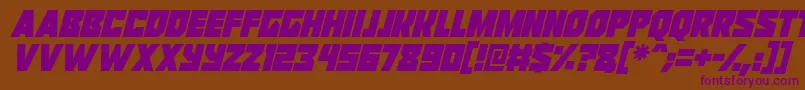 Reavers Italic Font – Purple Fonts on Brown Background