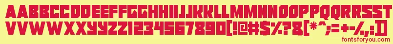 Reavers Font – Red Fonts on Yellow Background