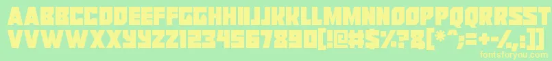 Reavers Font – Yellow Fonts on Green Background