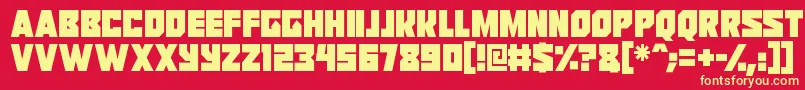 Reavers Font – Yellow Fonts on Red Background