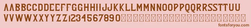 フォントRebel PersonalUse – ピンクの背景に茶色のフォント