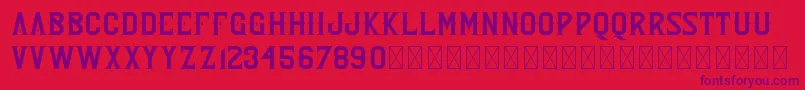 Rebel PersonalUse-fontti – violetit fontit punaisella taustalla