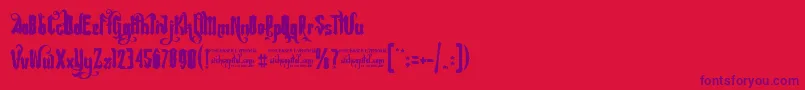 Rebel Pixy   Free For Personal Usage-Schriftart – Violette Schriften auf rotem Hintergrund