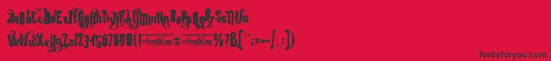 Rebel Pixy Bouncy   Free Font – Black Fonts on Red Background
