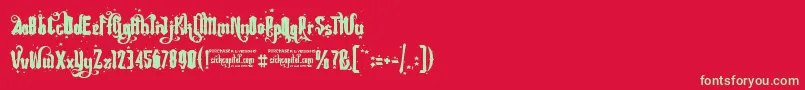 Rebel Pixy Stars   Free-Schriftart – Grüne Schriften auf rotem Hintergrund