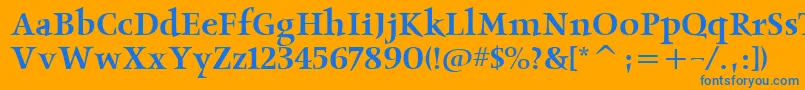 フォントObeliskmditcTt – オレンジの背景に青い文字