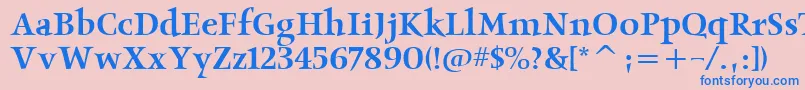 フォントObeliskmditcTt – ピンクの背景に青い文字