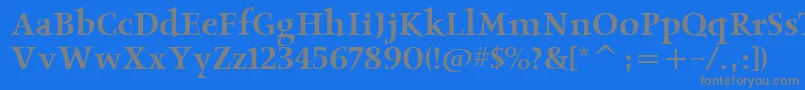 フォントObeliskmditcTt – 青い背景に灰色の文字