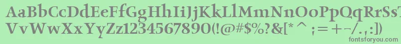 フォントObeliskmditcTt – 緑の背景に灰色の文字