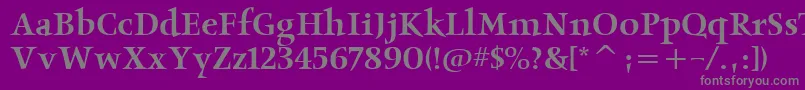 フォントObeliskmditcTt – 紫の背景に灰色の文字